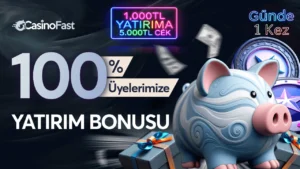 Read more about the article Casinofast’ten %100 Casino Yatırım Bonusu