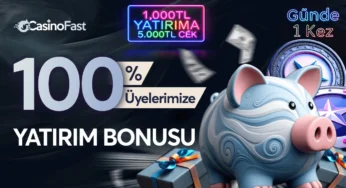 Casinofast’ten %100 Casino Yatırım Bonusu